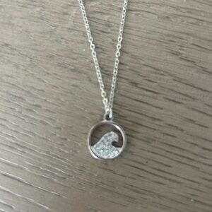 Silver Wave Pendant Necklace